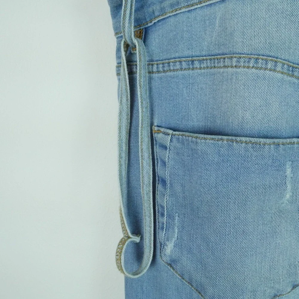Kith Monroe Denim Pant Mens 34 Light Wash Blue Distressed Ripped Button Fly
